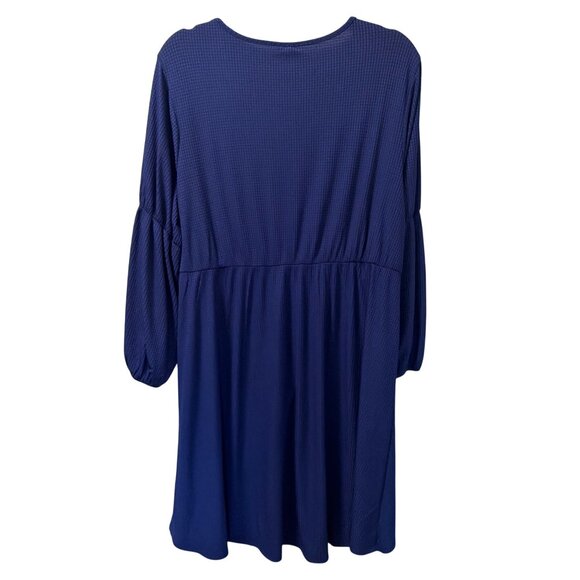 Cato Blue V-Neck Ruched Dress Size 18/20W Polyester Spandex Blend Dress . NWT - Picture 11 of 12